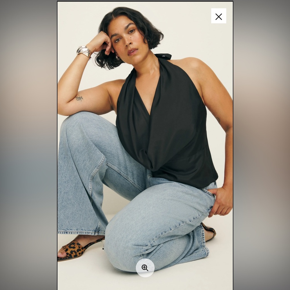 Reformation Black Halter Top